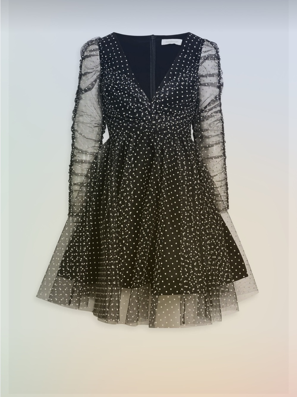 Zimmerman Sheer Polka Dot Black Fit & Flare Dress